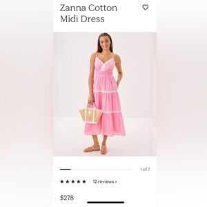 New! Lilly Pulitzer Zanna Cotton Midi Conch Shell Pink Size 10 $278 *NWT*